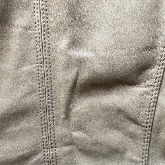 Michael Kors Tan Leather Motorcycle Jacket Size Small - Picture 14 of 15